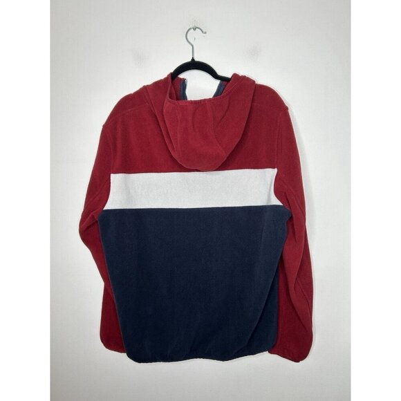 Tommy Hilfiger Men's Full Zip Blue Red Vintage Fleece Hoodie Size XL - Picture 6 of 7